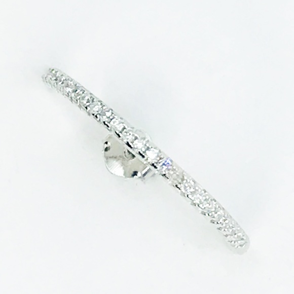 Pave Crystal Earlobe Cuff Stud Earring in Silver - Picture 8 of 8